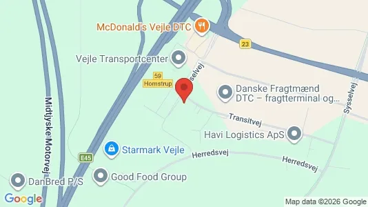Kontorlokaler til leje i Vejle Centrum - kort over placeringen