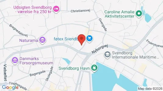 Kontorlokaler til leje i Svendborg - kort over placeringen