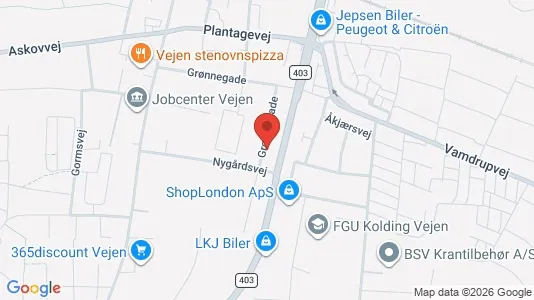 Boligudlejningsejendomme til salg i Vejen - kort over placeringen