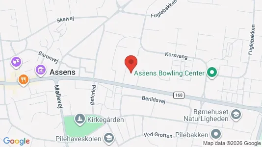 Erhvervslejemål til salg i Assens - kort over placeringen