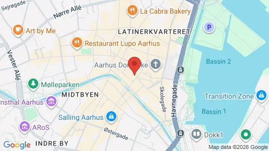 Kontorlokaler til leje i Århus C - kort over placeringen