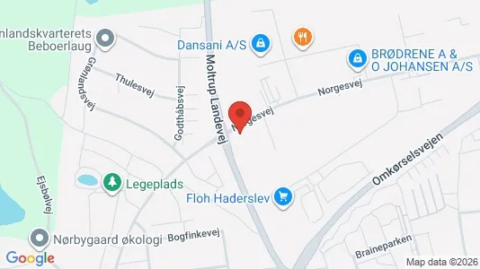 Kontorlokaler til leje i Haderslev - kort over placeringen