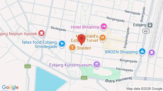 Erhvervslejemål til salg i Esbjerg Centrum - kort over placeringen