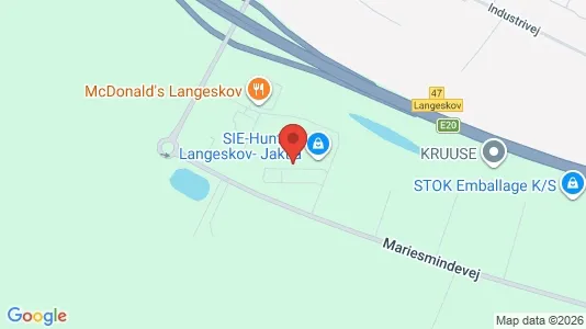 Kontorlokaler til leje i Langeskov - kort over placeringen