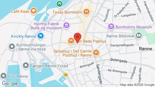 Kontorlokaler til leje i Rønne - kort over placeringen