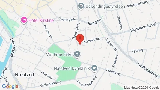 Kontorlokaler til leje i Næstved - kort over placeringen