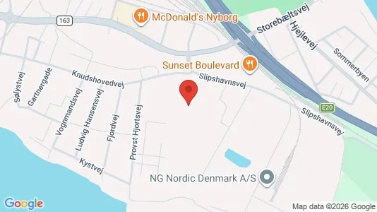 Kontorlokaler til leje i Nyborg - kort over placeringen