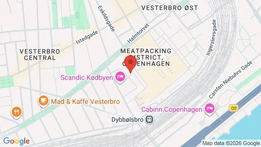 Kontorhoteller til leje i Vesterbro - kort over placeringen