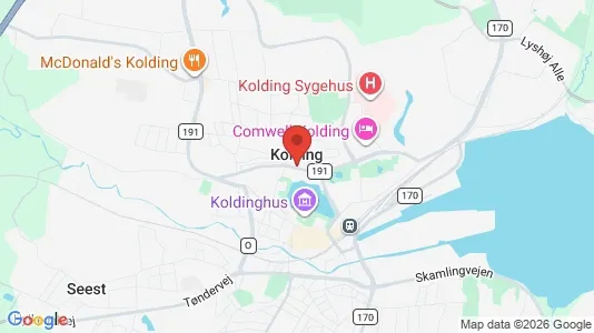Erhvervslejemål til salg i Kolding - kort over placeringen