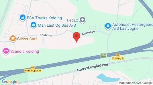 Kontorlokaler til salg i Kolding - kort over placeringen