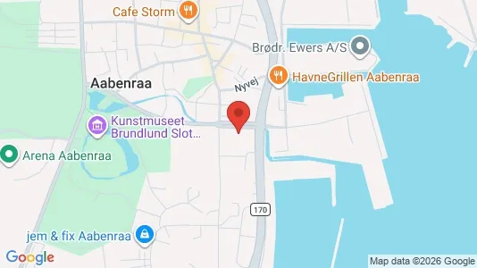 Kontorlokaler til leje i Aabenraa - kort over placeringen