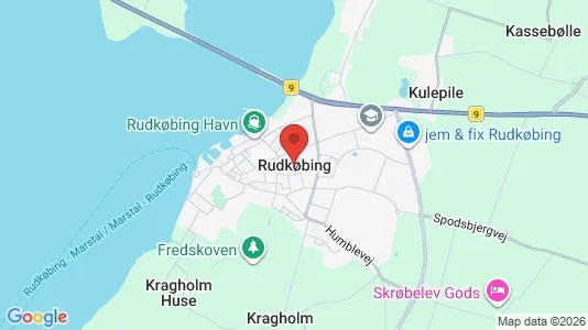 Restaurantlokaler til leje i Rudkøbing - kort over placeringen