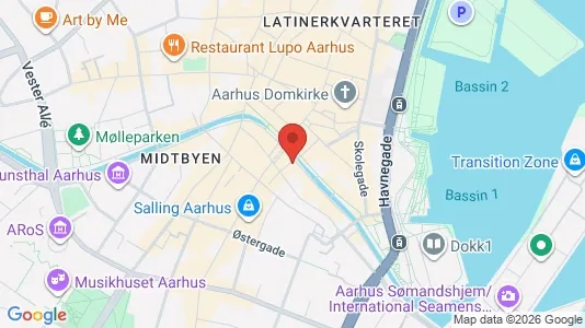 Kontorlokaler til leje i Århus C - kort over placeringen