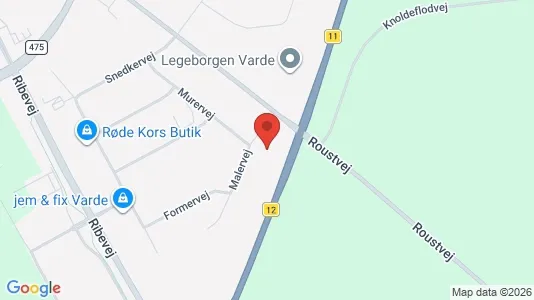 Kontorlokaler til leje i Varde - kort over placeringen