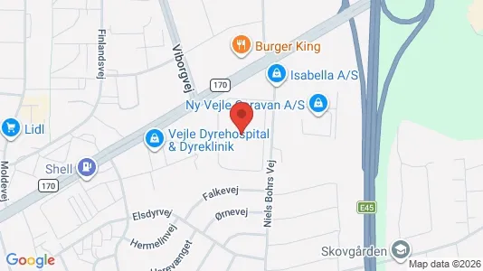 Lagerlokaler til leje i Vejle Centrum - kort over placeringen