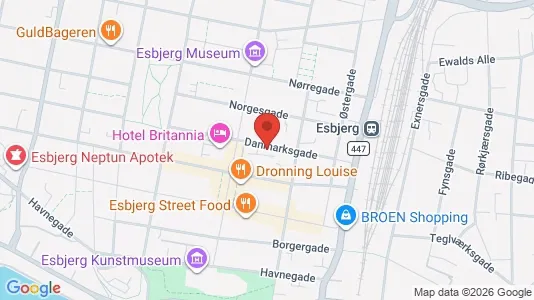 Kliniklokaler til leje i Esbjerg Centrum - kort over placeringen
