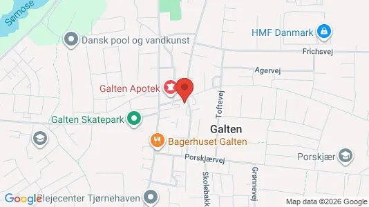 Kontorlokaler til leje i Galten - kort over placeringen