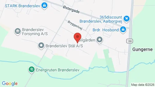 Kontorlokaler til leje i Brønderslev - kort over placeringen