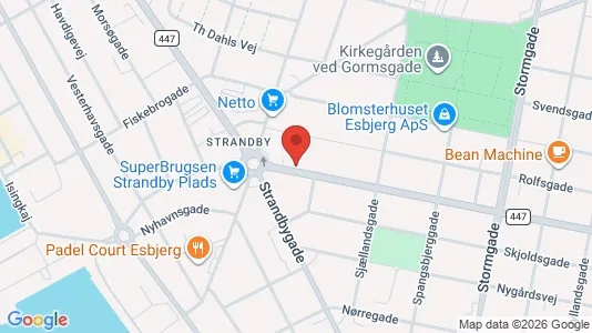 Boligudlejningsejendomme til salg i Esbjerg Centrum - kort over placeringen