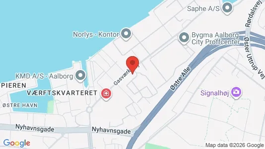 Kontorlokaler til leje i Aalborg Centrum - kort over placeringen