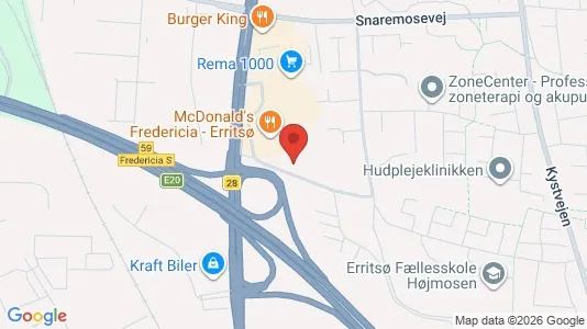 Erhvervsgrunde til salg i Fredericia - kort over placeringen
