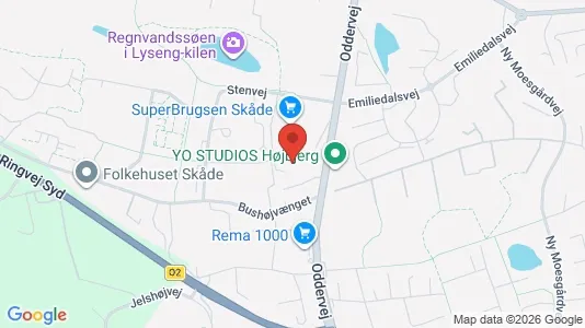Kontorlokaler til leje i Højbjerg - kort over placeringen