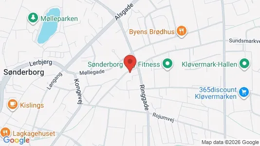Kontorlokaler til leje i Sønderborg - kort over placeringen