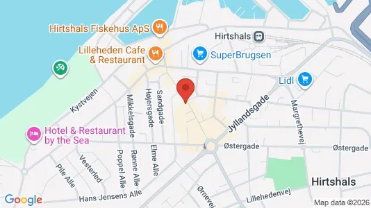 Erhvervslejemål til salg i Hirtshals - kort over placeringen