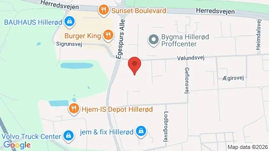 Erhvervslejemål til leje i Hillerød - kort over placeringen