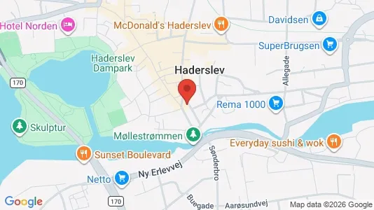 Erhvervslejemål til salg i Haderslev - kort over placeringen