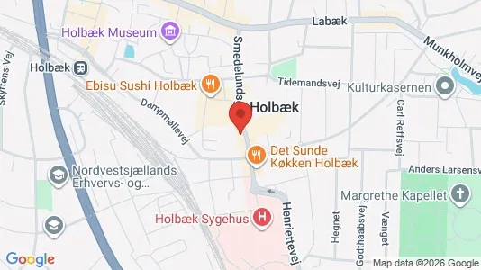 Kontorlokaler til leje i Holbæk - kort over placeringen