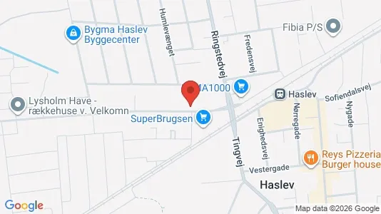 Kontorlokaler til leje i Haslev - kort over placeringen