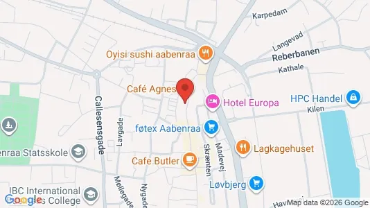 Erhvervslejemål til salg i Aabenraa - kort over placeringen