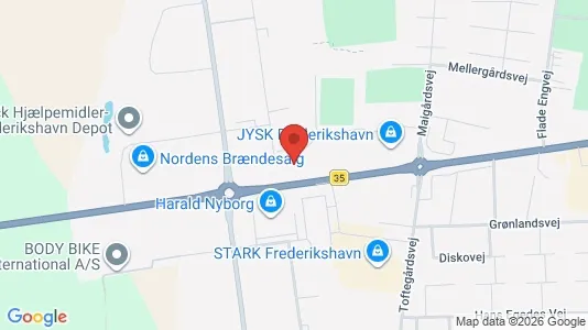 Lagerlokaler til leje i Frederikshavn - kort over placeringen