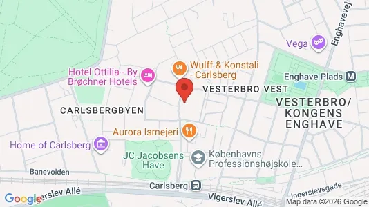 Kontorlokaler til leje i Vesterbro - kort over placeringen
