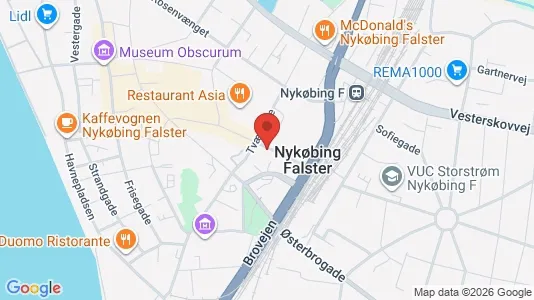 Boligudlejningsejendomme til salg i Nykøbing Falster - kort over placeringen