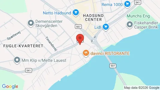Kontorlokaler til leje i Hadsund - kort over placeringen