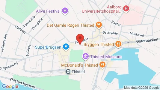 Erhvervslejemål til salg i Thisted - kort over placeringen