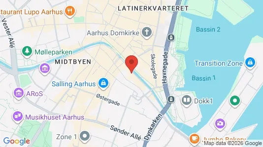 Kontorlokaler til leje i Århus C - kort over placeringen