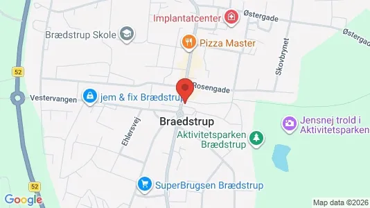 Kontorlokaler til leje i Brædstrup - kort over placeringen