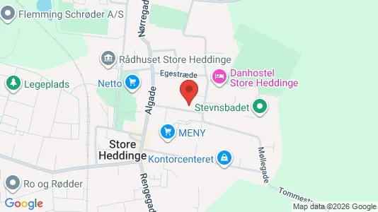 Boligudlejningsejendomme til salg i Store Heddinge - kort over placeringen