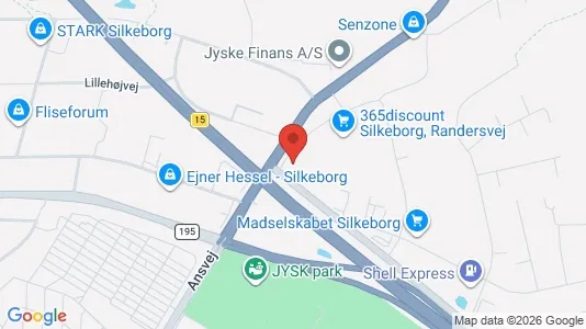 Kontorlokaler til leje i Silkeborg - kort over placeringen
