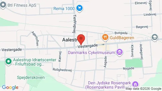 Erhvervslejemål til salg i Aalestrup - kort over placeringen