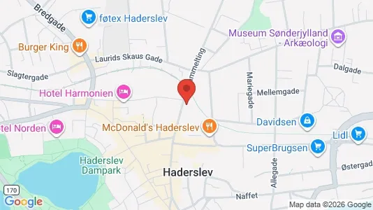 Kontorlokaler til leje i Haderslev - kort over placeringen