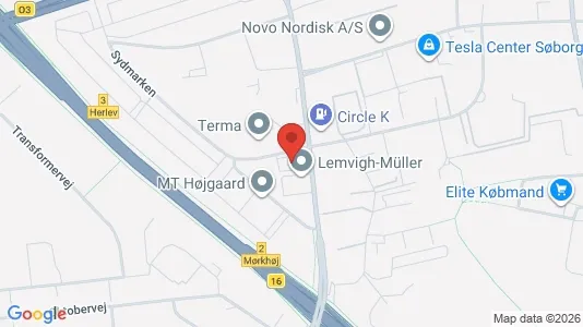 Lagerlokaler til salg i Søborg - kort over placeringen