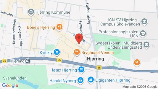 Erhvervslejemål til salg i Hjørring - kort over placeringen