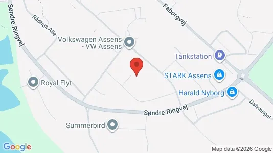 Erhvervslejemål til salg i Assens - kort over placeringen