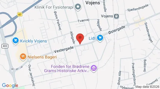 Boligudlejningsejendomme til salg i Vojens - kort over placeringen