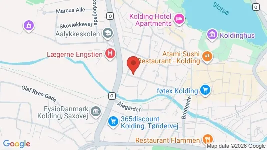 Erhvervslejemål til salg i Kolding - kort over placeringen
