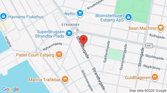 Erhvervslejemål til salg i Esbjerg Centrum - kort over placeringen